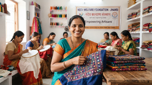 Women engaged in tailoring and micro-enterprise