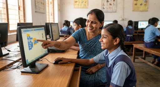 Students in modern computer lab