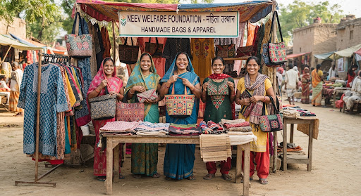 Women artisans at newly opened tailoring center