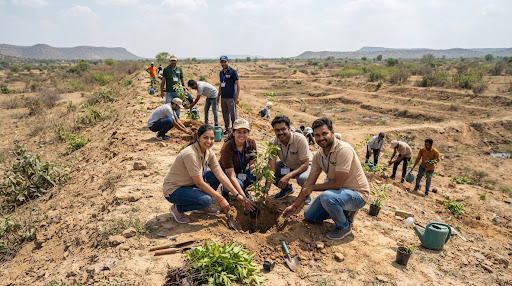 Plantation sprint with local community